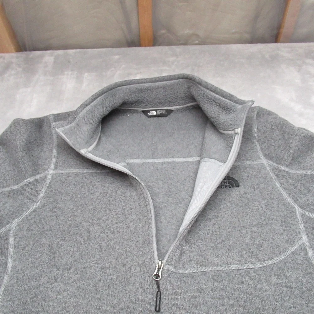 North Face Sweater Men Medium Gray Gordon Lyons Pullover Fleece Knit Heavyweight